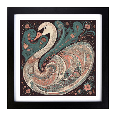 Swan Paisley Art No.1 - Framed Print