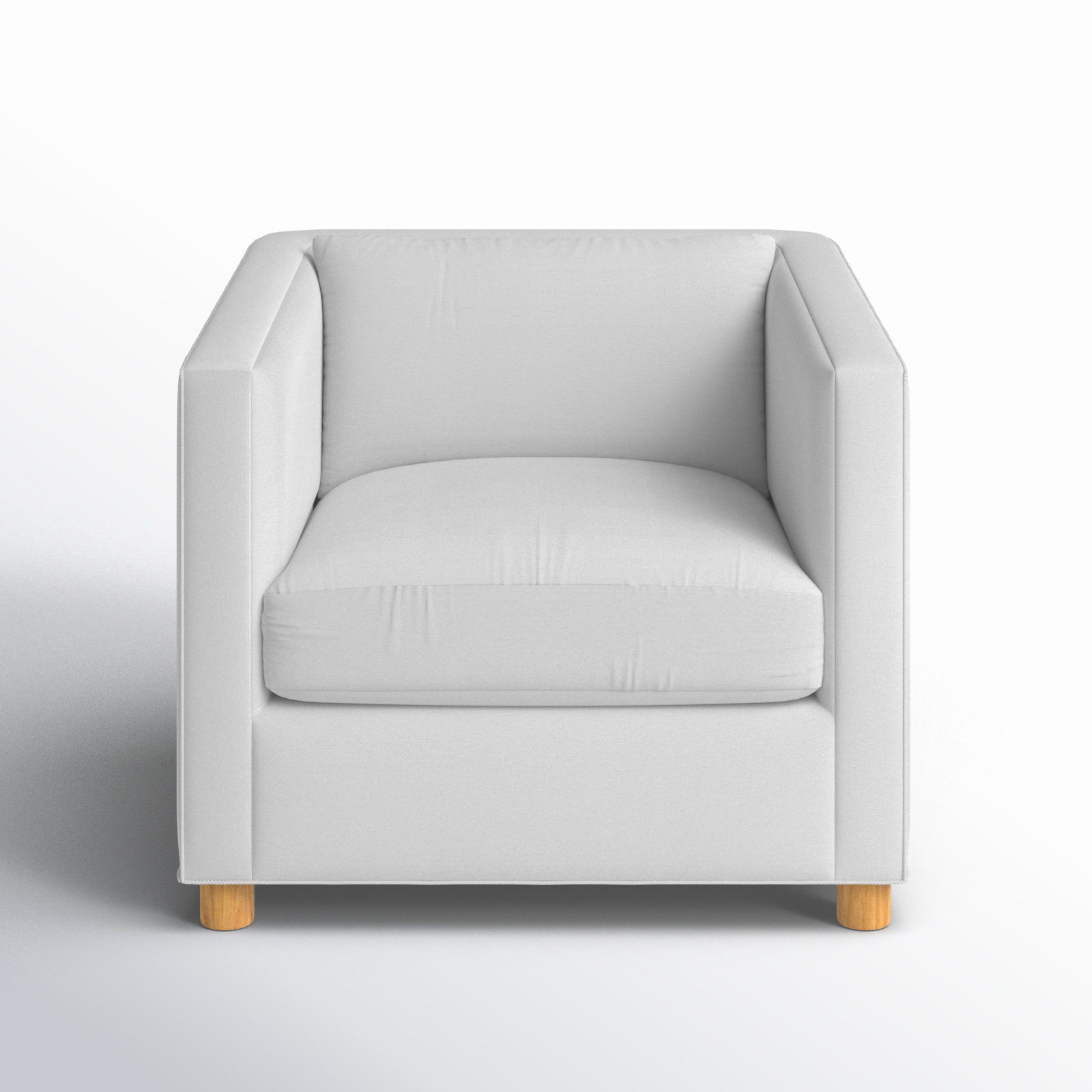 Emilie Upholstered Chair and a Half, Oak, Classic Bleach White Twill