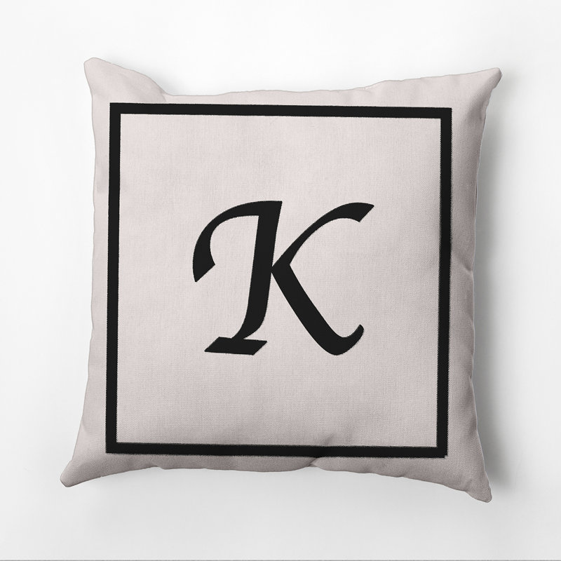 Reversible Throw Pillow, 20"x20", Flax/Black, K