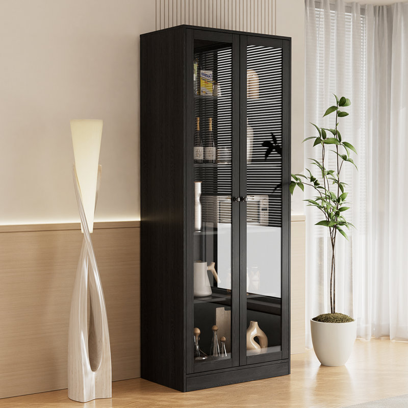 Garde-manger 70,9 po avec porte vitrée, Noir