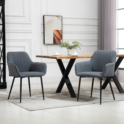Indeigh 19'' H Tufted Linen Upholstered Armchair