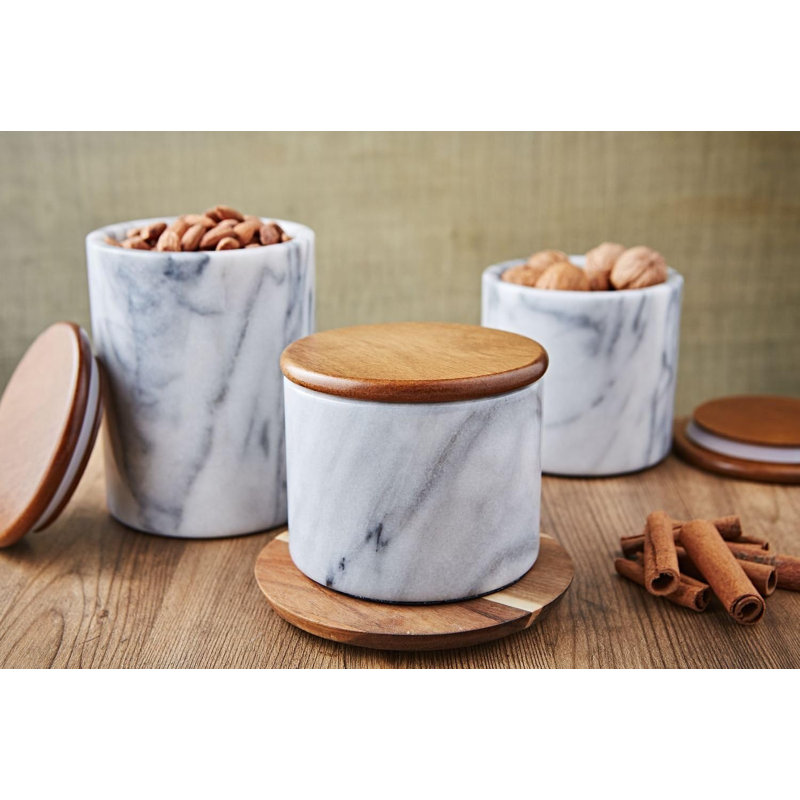 Pot en grès Artifacts Marble ™, Blanc mat, 1,24 kilogramme