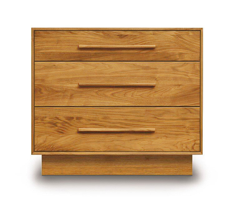 Moduluxe 3 - Drawer Solid Wood Dresser, Natural Cherry