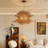 1-Light Pendant Lights Brown Flower Rattan-516843056