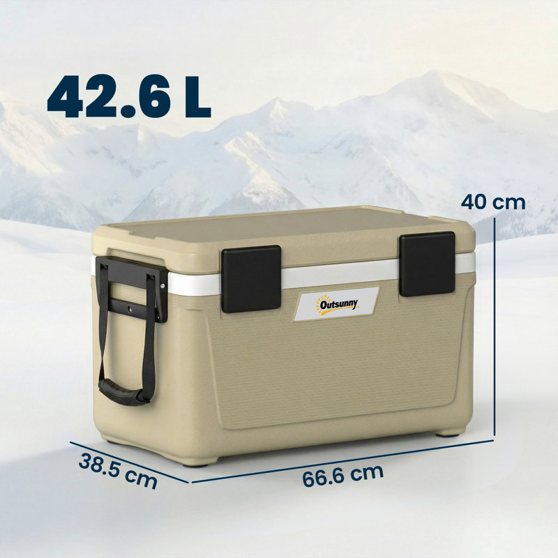 Outsunny 42.6L Ice Chest, Khaki/Black
