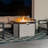 43'' Outdoor Propane Gas Fire Pit Table with Marble Texture Glass Tabletop