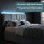 Lit plateforme tapissier pleine grandeur avec lit gigogne simple Teddy - gris, élégant et fonctionnel-2033818716