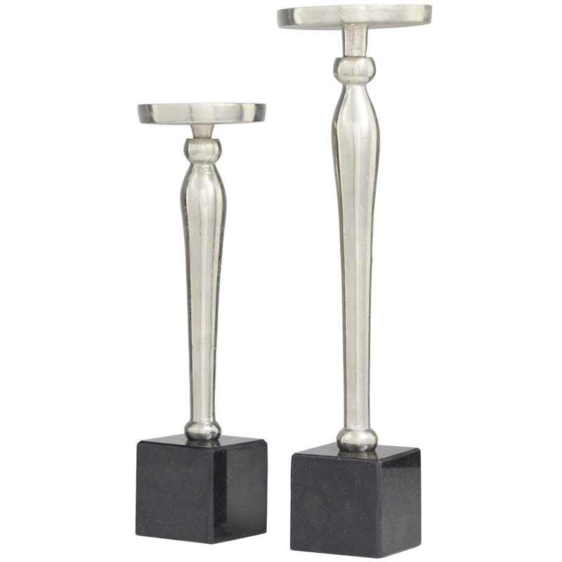 16.90'' H Aluminum Tabletop Pillar, Black/Gray