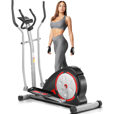 Elliptical Exercise Machine, Elliptical Trainer for Home Gym, Exercise Equipment 350Lbs Max Weight, Ultra-Silent Elliptical Machine, with Pulse Rate Grips