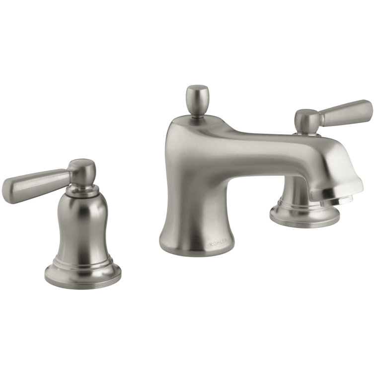 Bancroft Bath Faucet Trim for Deck-Mount High-Flow Valve with Non-Diverter Spout and Metal Lever Handles, Valve Not Included