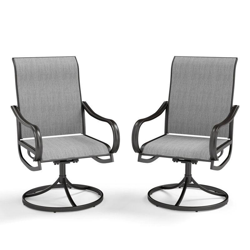 Taline Swivel Patio Dining Armchair with Cushion