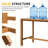 Counter Height 39.37'' Aluminum Frame Outdoor Patio Bar Table Wood-Like