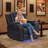 Davarious 37.8" Wide Modern Multifunctional Vegan Leather Dual Motor Power Recliner with Cup Holder (Set of 2)-108896634