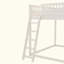Lit mezzanine avec tête de lit rembourrée et tablettes de rangement, complet avec échelle et glissade-129387394-129387392