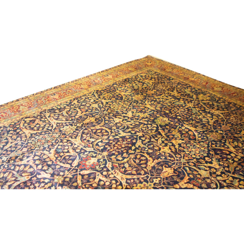 Hand Knotted Wool Area Rug in Black