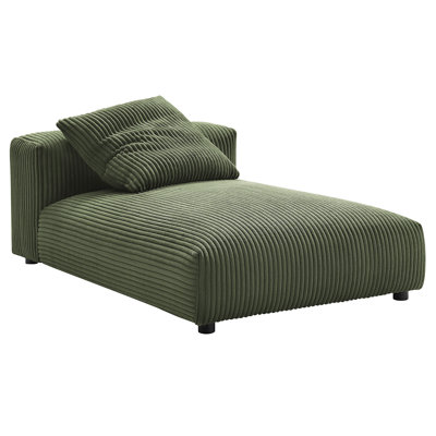 Chaise longue rembourrée en velours côtelé Solace