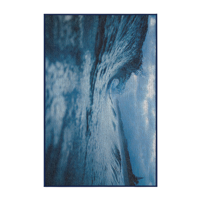 Tapis bleu de la magnifique surface de l’eau 14 po, Rectangle 5 pi x 7 pi