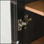 Vitrine H 73,25 po de style moderne Mid-Century avec portes en verre, tablettes réglables et finition élégante grain de bois - noir