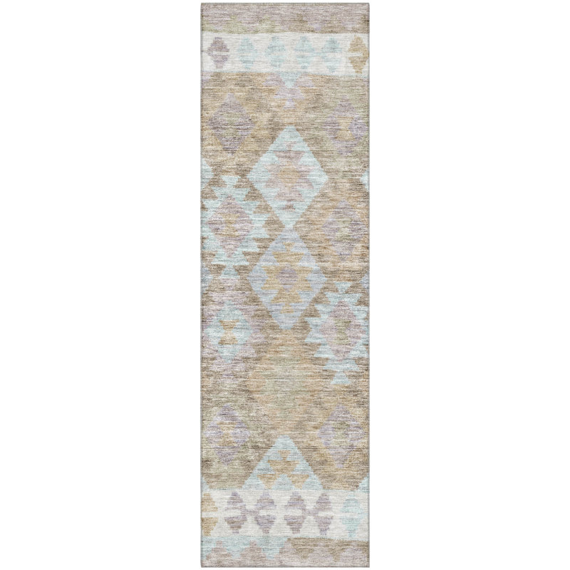 Premium Machine Washable Tara AMF1915 Tribal Rug, Runner 2'3" x 7'6"