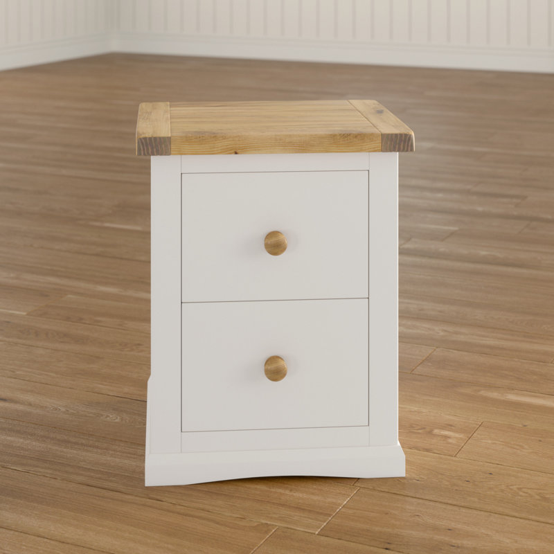 45cm W Solid + Manufactured Wood Bedside Table