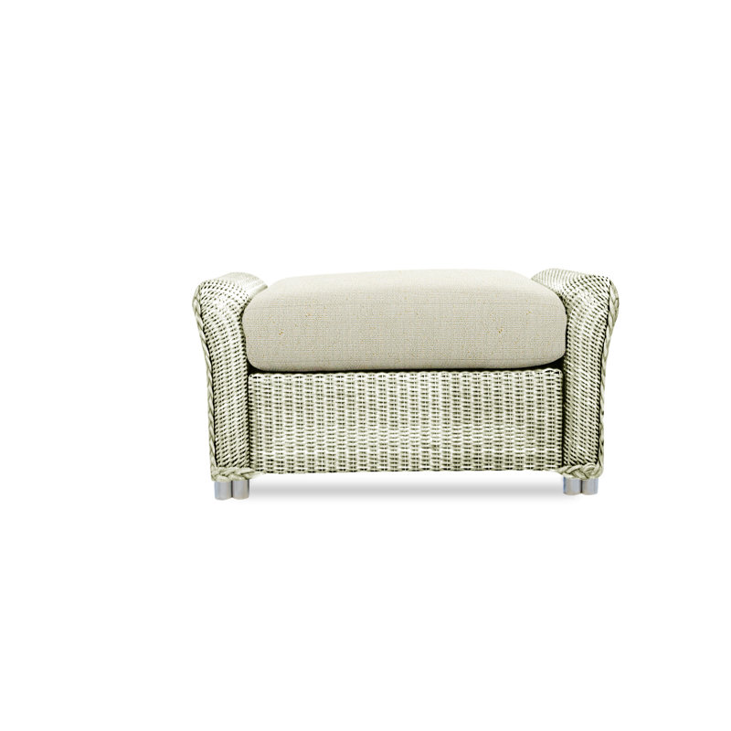 Reflections Outdoor Ottoman, Ivory, Friendly Flax