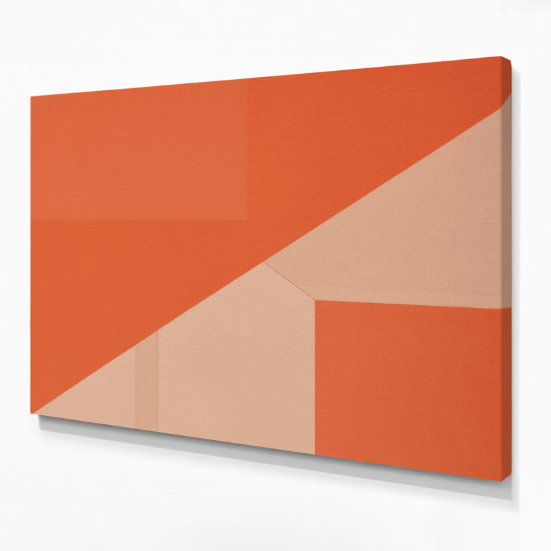 Minimalisme 98, art mural sur toile orange, H 12 po x l 18 po
