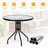 Sommersby Round Metal Outdoor Bistro Table With Umbrella Hole , 32'' in. W 32'' in. D