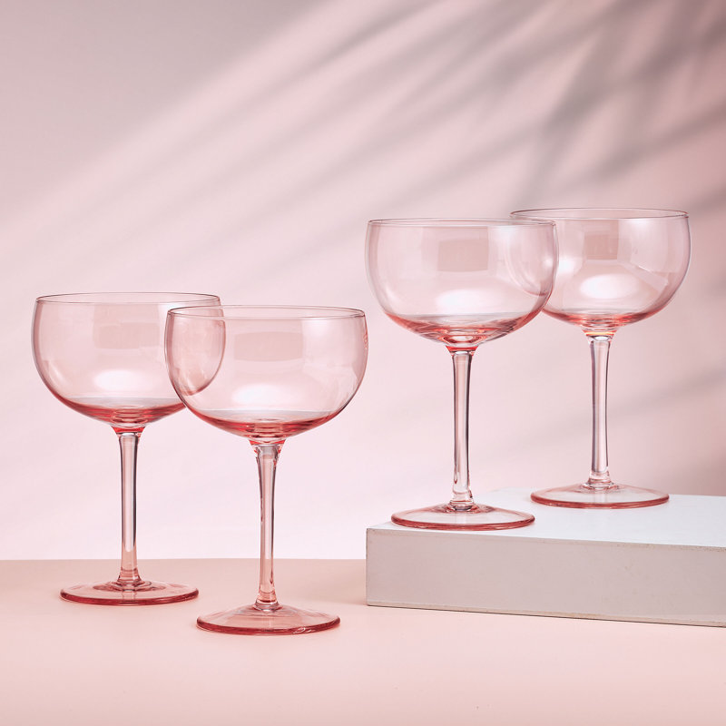 Verres Darbie Angell Vibrance, ensemble de 4, Rose