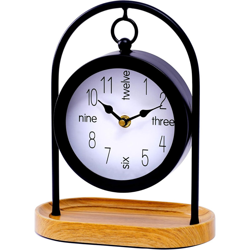 Metal Black Farmhouse Clock