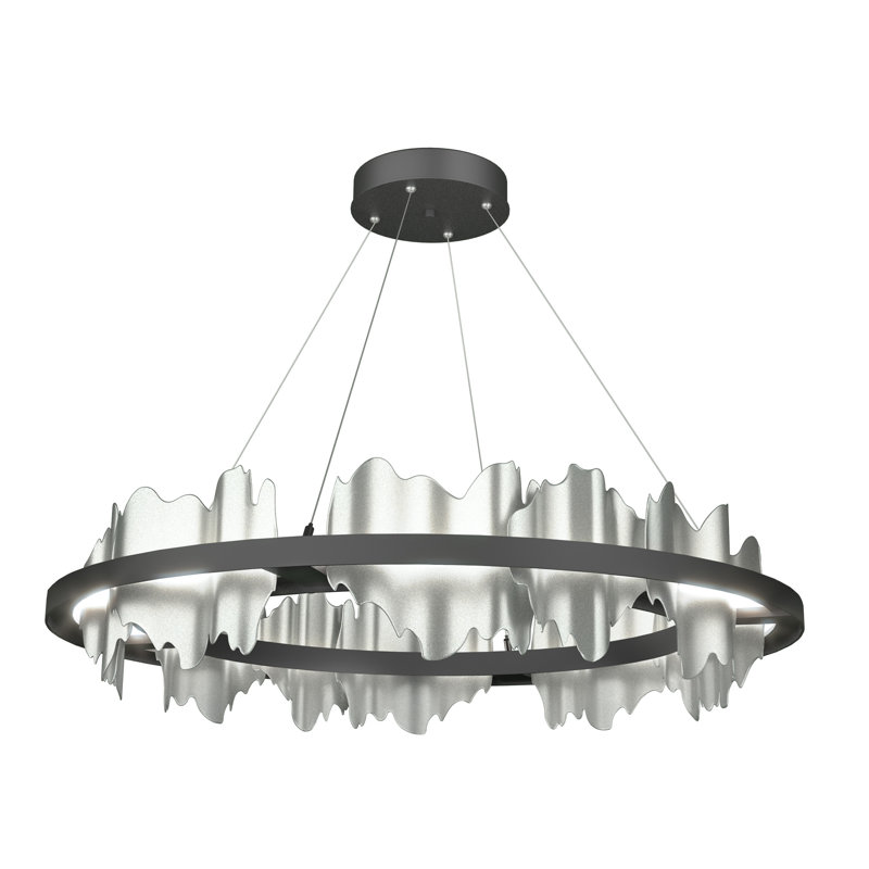 Luminaire suspendu géométrique à 1 lumière Hildene, Platine rétro, Noir