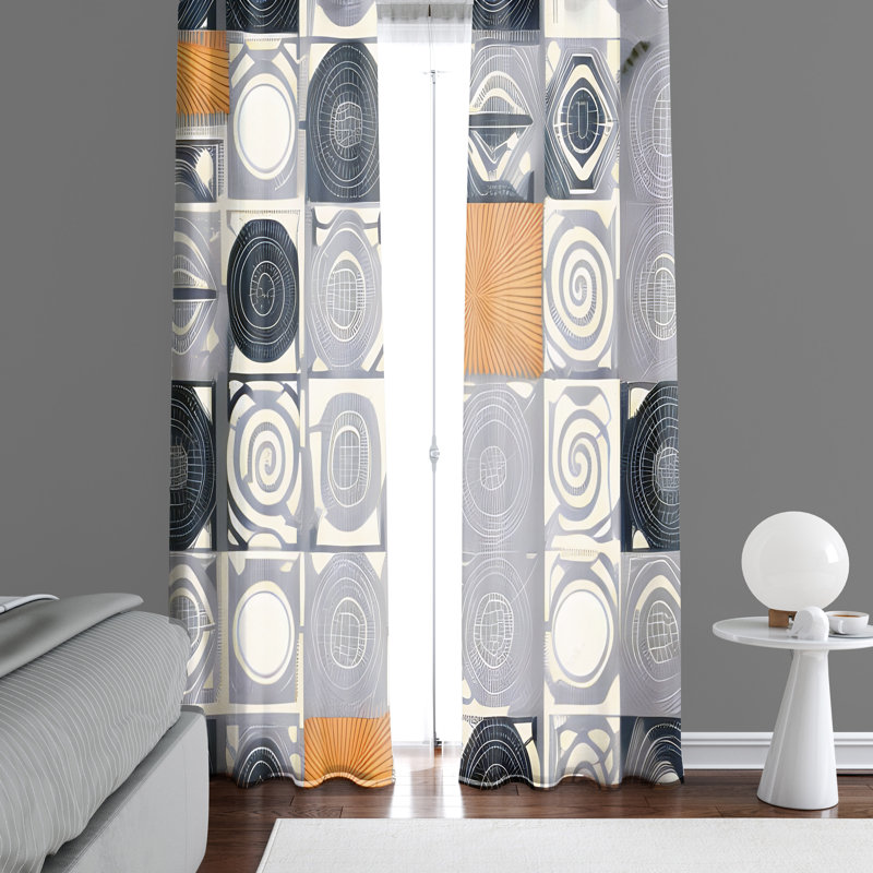 Berney Semi Sheer Curtain Pair, 40" W x 82" L