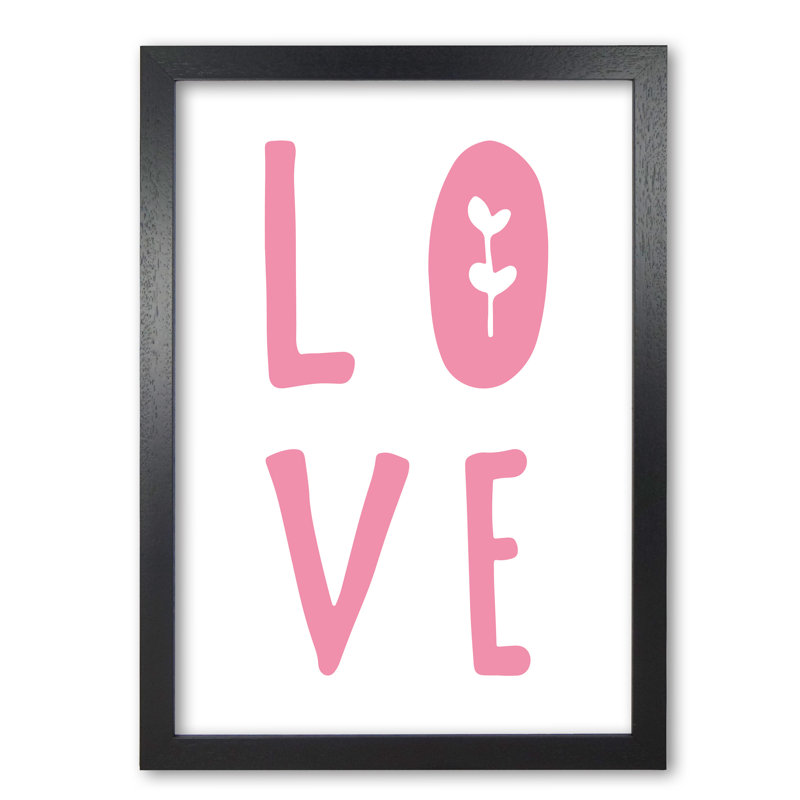 Love - Print, 30 cm H x 21 cm W x 5 cm D, Black Grain Frame