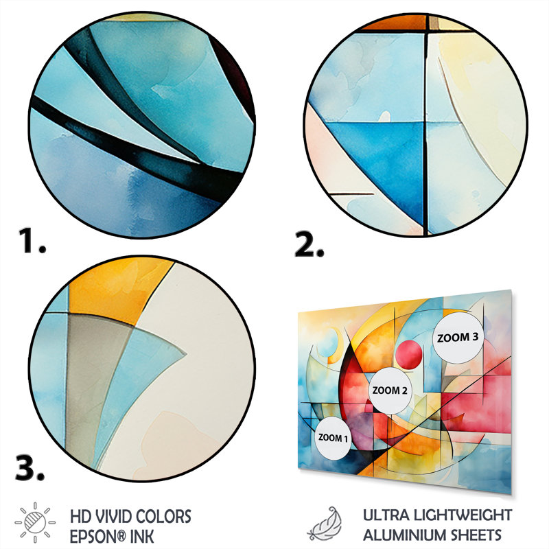 Cubic Soft Colors Tiles II - Geometric Metal Wall Art MT137593, 30" H x 40" W x 1.5" D
