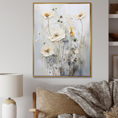 Motif floral blanc sur fond blanc