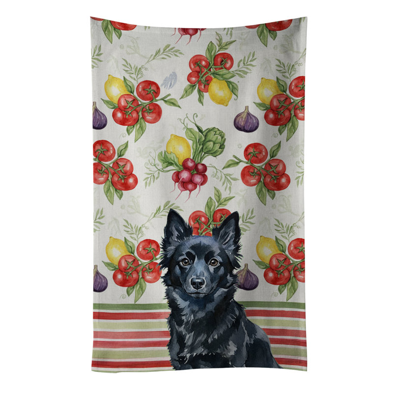 Schipperke Vegetables Kitchen Towel, Schipperke