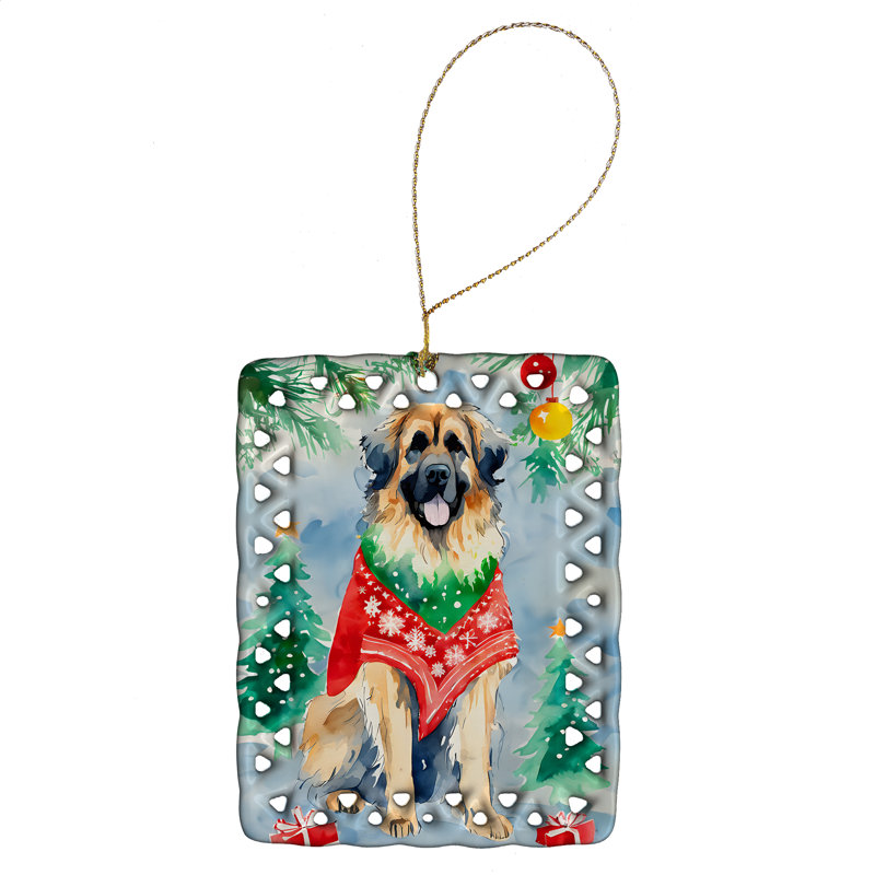 Ornement en porcelaine de Noël Leonberger, Leonberger 3512