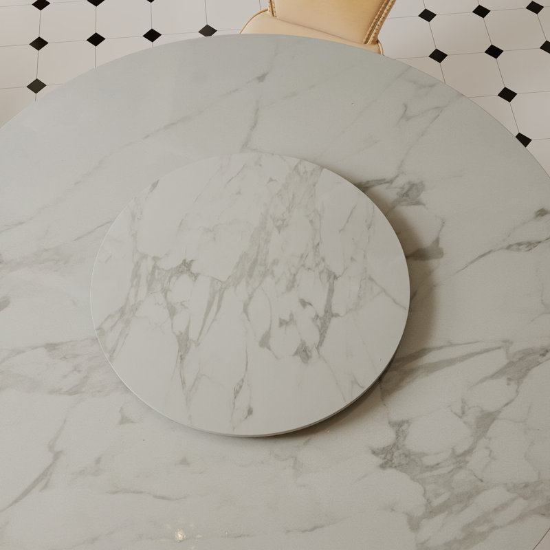 Alcorn Sintered Stone Lazy Susan, 0.47" H x 23.62" W x 23.62" D