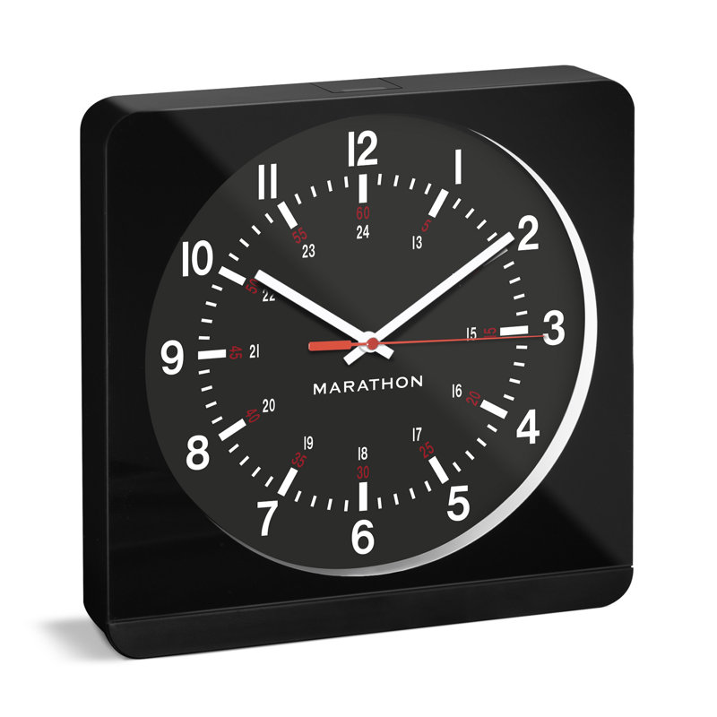 Horloge murale jumbo 12 pouces avec rétroéclairage automatique Jumbo, Noir / Noir