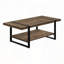 Table basse Industrial-Farmhouse rectangulaire avec tablette fixe - aspect bois récupéré brun-1057079927