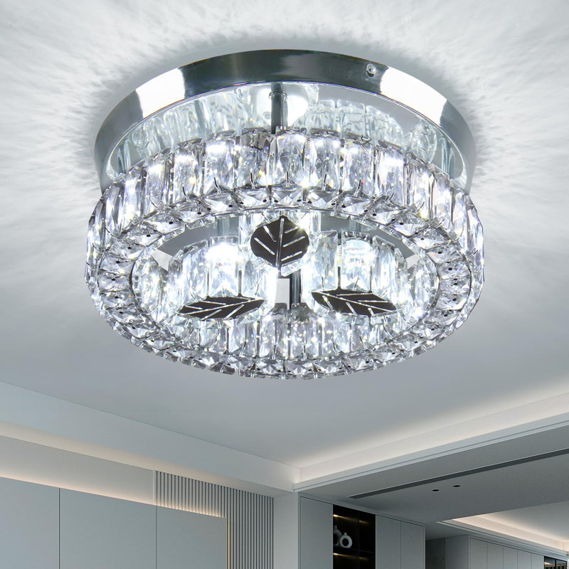 Plafonnier encastré en cristal 11,6 po DEL