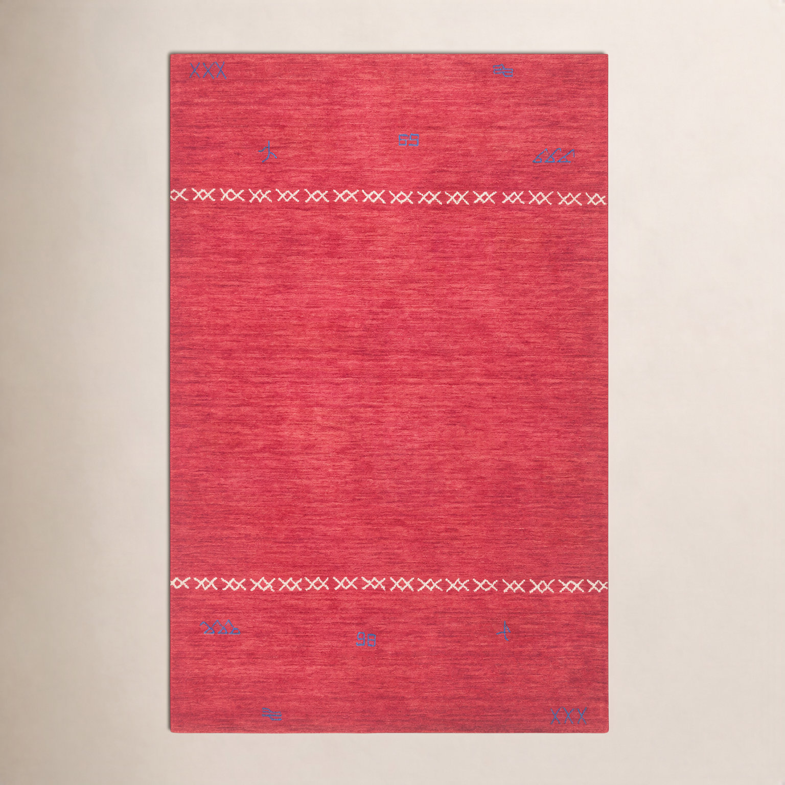 Santiago Red Handmade Wool Geometric Rug, Rectangle 8' x 10'