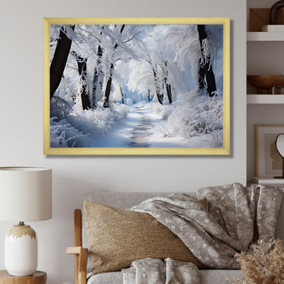 «Winter Frosty Forest II», art mural paysage d'hiver pour le salon