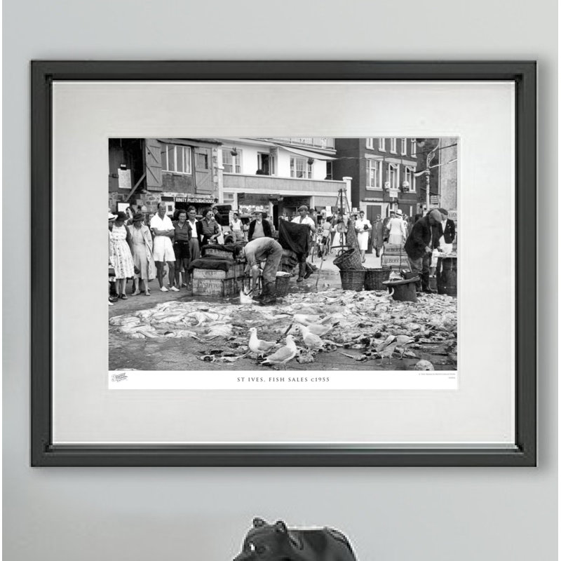 St Ives, Fish Sales C1955 by Francis Frith - Single Picture Frame Print, 28cm H x 36cm W x 2.3cm D
