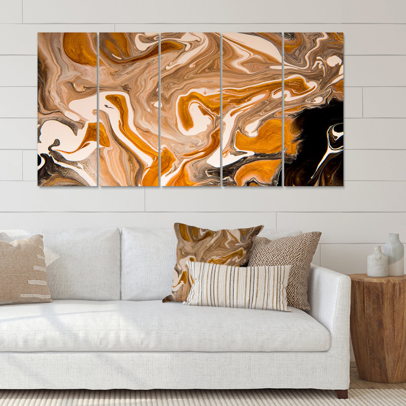 " Wave With Blotches " 5 - Pieces