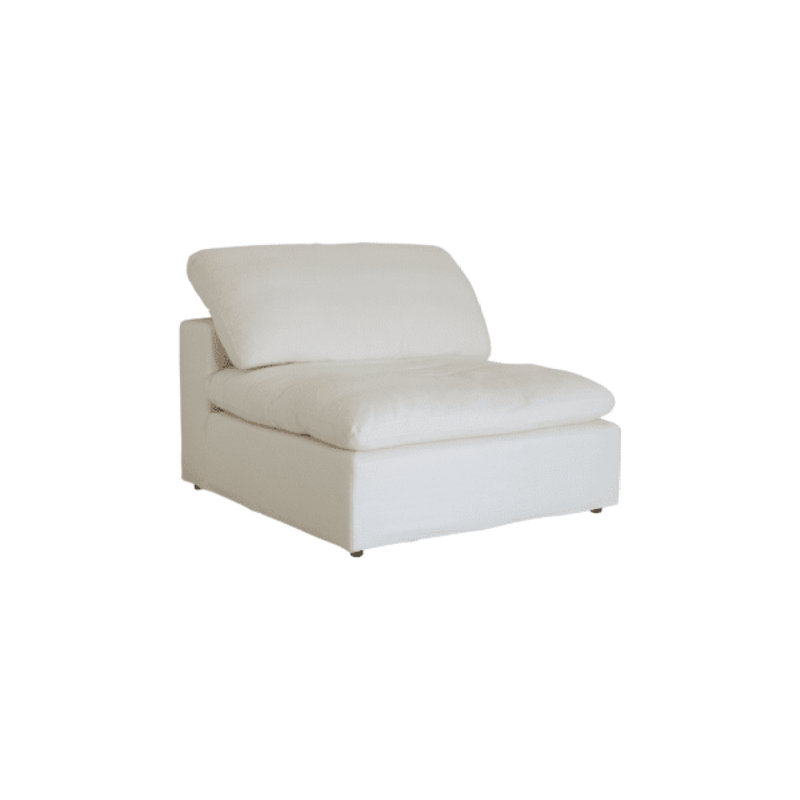 Canapé modulaire moderne, canapé d'angle rembourré avec coussins moelleux, H 33,04 po x l 35,03 po x P 35,03 po, Tissu blanc