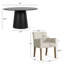 Ensemble de table de salle à manger 4 personnes Woodcroft avec table ronde unie et 4 fauteuils rembourrés en tissu-130545128