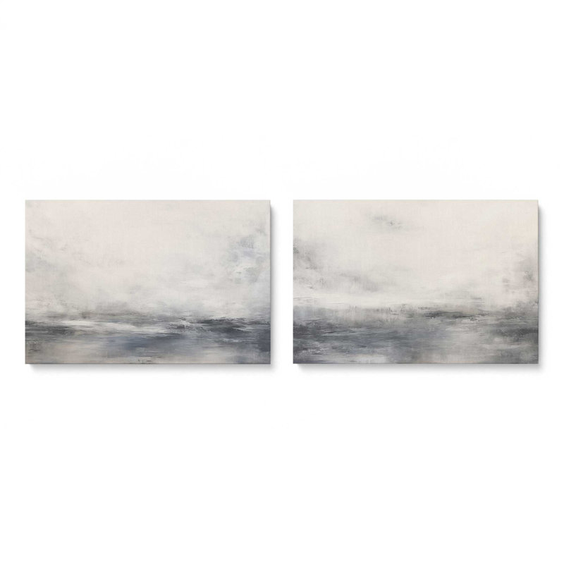 Ensemble de 2 impressions sur toile Wistful Tides, H 12 po x l 36 po x P 1,25 po, Toile tendue