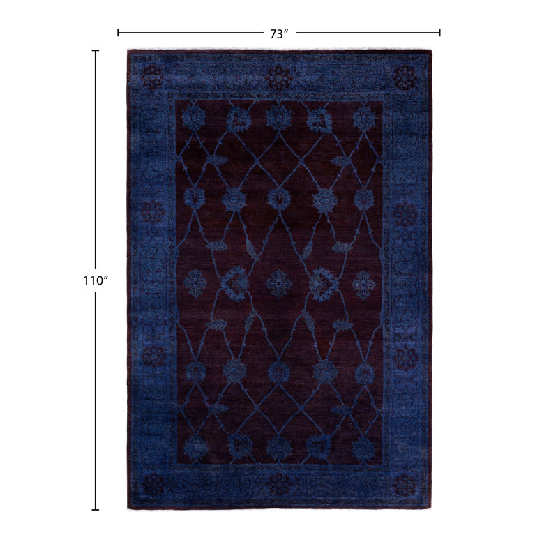 Overdyed One-of-a-Kind 6' 1" X 9' 2" Hand Knotted Area Rug