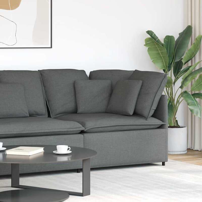 Module de canapé modulaire avec coussins gris foncé 39,4 po
