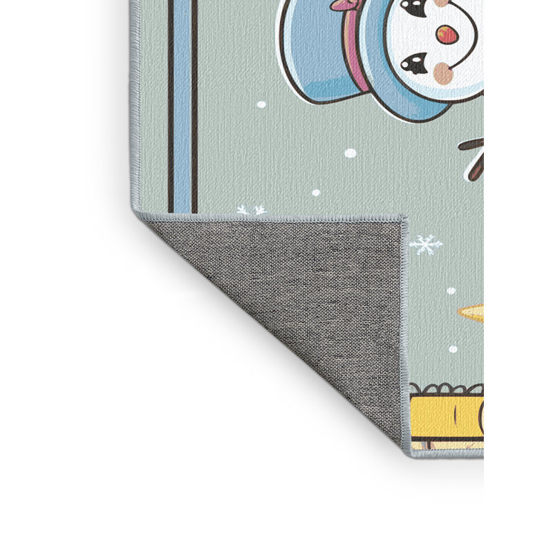 Tapis de vacances d'hiver de Noël lavable The Holiday Aisle®, Rectangle 6 pi x 9 pi